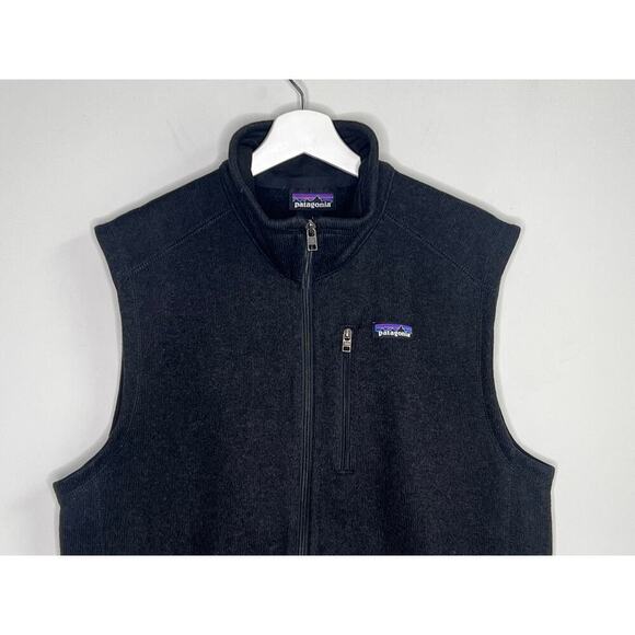 Patagonia Sleeveless Full Zip Stand Collar Better Sweater Vest Black Men's L - Picture 2 of 8